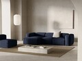 Coltar stanga 3 locuri, Bergamo, Cosmopolitan Design, 304x152x70 cm, catifea chenille raiata, albastru navy