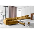 Coltar extensibil dreapta 4 locuri ELTAP, RT-45LO, Noble, 255x201x100 cm, lemn/poliester, mustar