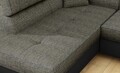 Coltar extensibil stanga 4 locuri, ELTAP, Anton, 272x203x85 cm, lemn/poliester, gri inchis/negru