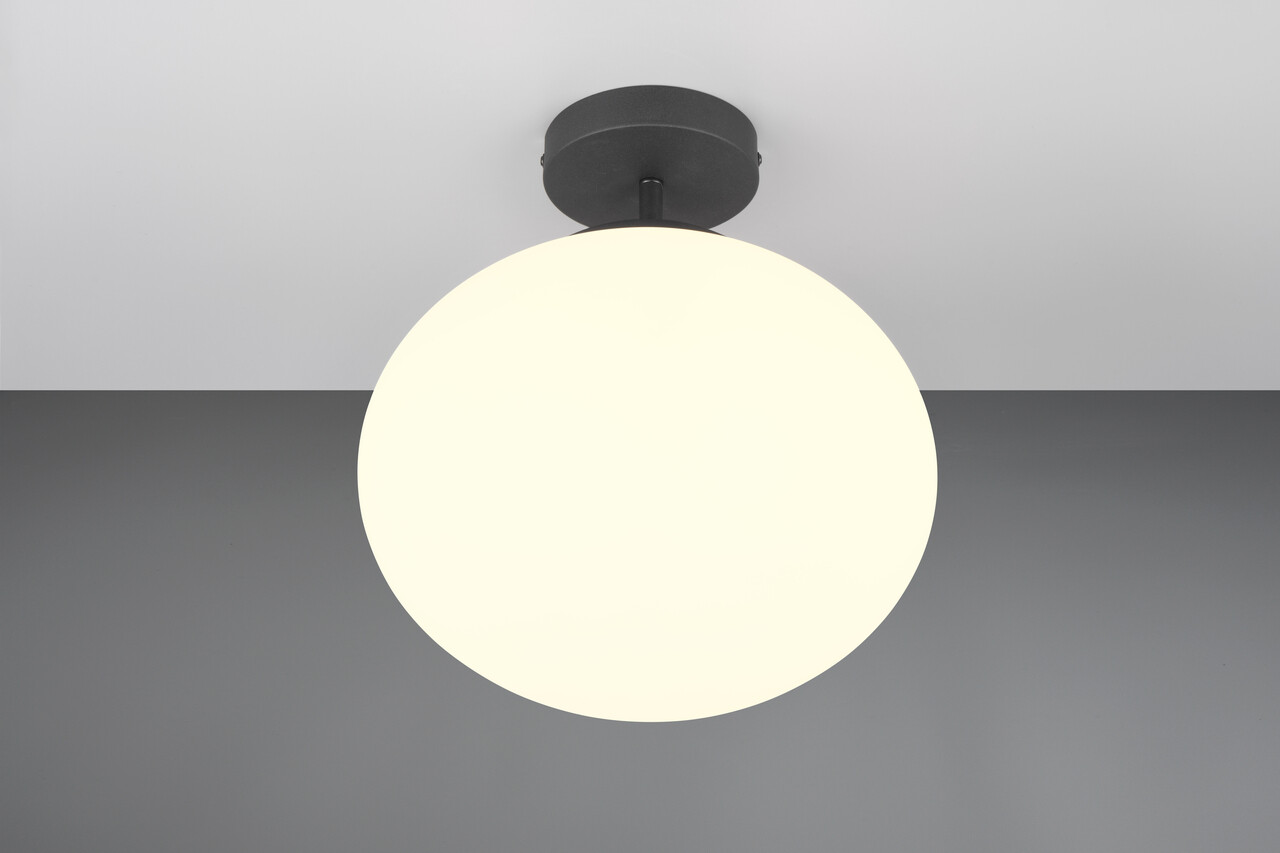 Plafoniera Fomento, TRIO, 30x33 cm, 15W, 1x E27, metal, negru mat/alb