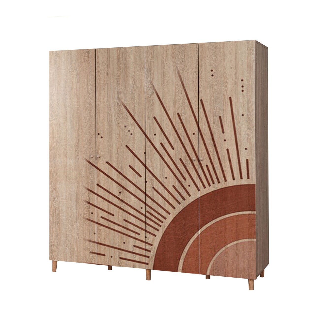 Dulap pentru haine, Vella, Loni 4 -970, 180x192x52 cm, PAL, Sonomo - 2 | YEO