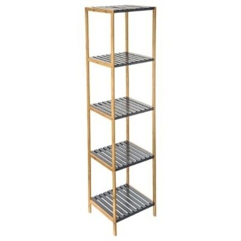 Etajera 2N+1, 155966, 35x32x145 cm, bambus/MDF, gri