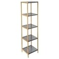 Etajera 2N+1, 155966, 35x32x145 cm, bambus/MDF, gri