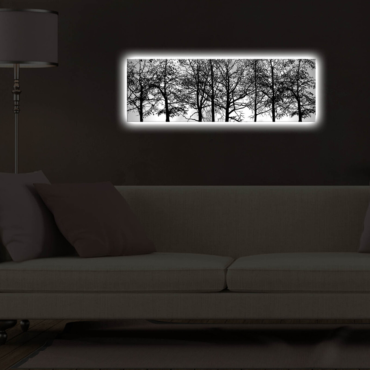 Tablou decorativ cu lumina LED, 3090DACT-72, 30 x 90 cm, Multicolor - view 3