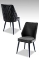 Set scaune 2 piese, Beckley, Pufi, Antracit / Negru