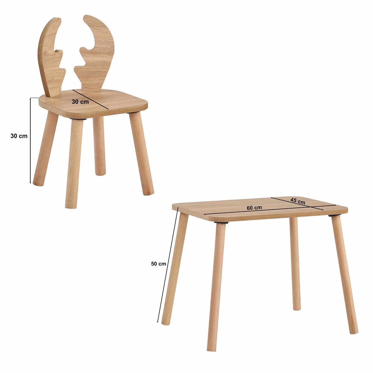 Set masa si scaun pentru copii, Hanah Home, Geyik, Maro - imagine 5
