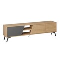 Comoda TV, Homitis, Fiona, 180x48x35.6 cm, Stejar / Antracit
