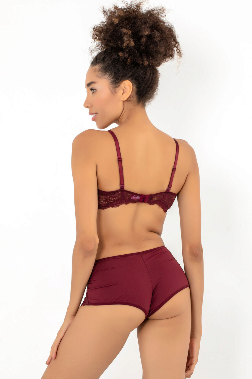 Set lenjerie intima sutien si chiloti, 999MRE1604 - 85, Miorre, Rosu claret - view 6
