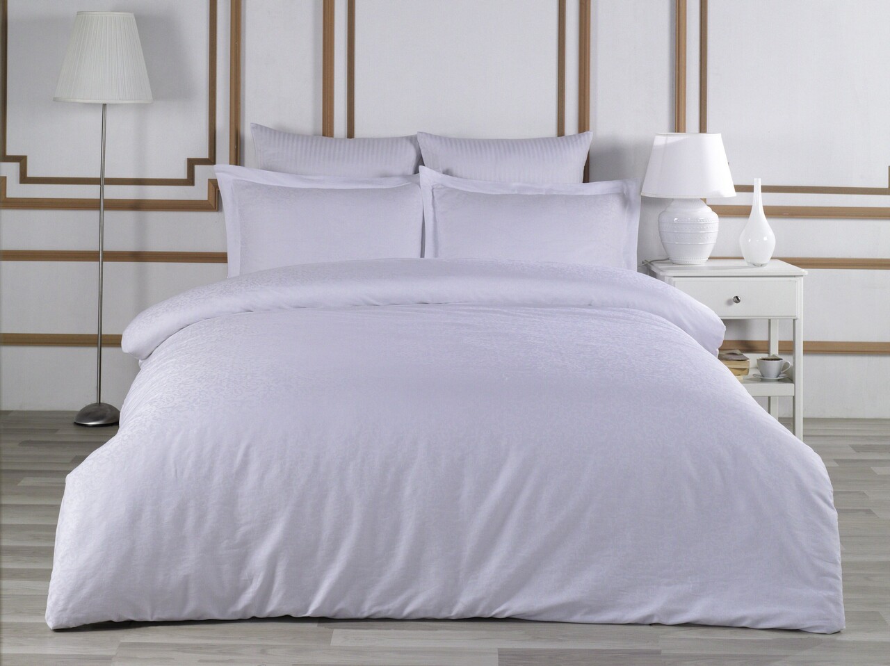 Lenjerie de pat dubla, L'essentiel Maison, Sarmaşık, Alb