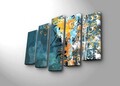 Set 5 tablouri decorative, 5PATK-214, Canvas, 19 x 70 cm, Multicolor