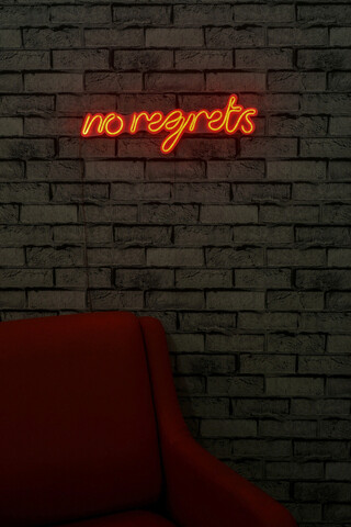 Decoratiune luminoasa LED, No Regrets, Benzi flexibile de neon, DC 12 V, Rosu