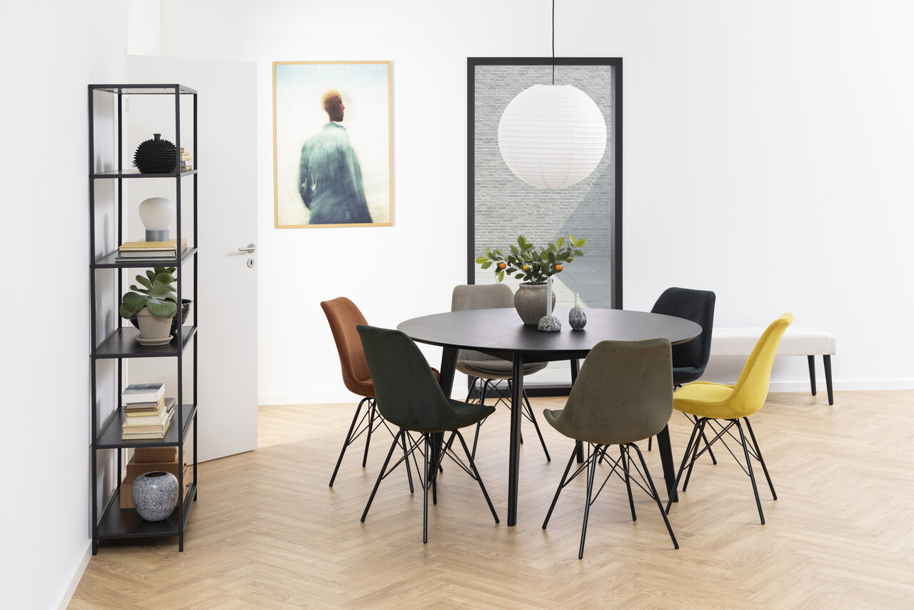 Scaun Eris, Actona, 48.5x54x85.5 cm, tesatura corduroy/otel, galben - view 7
