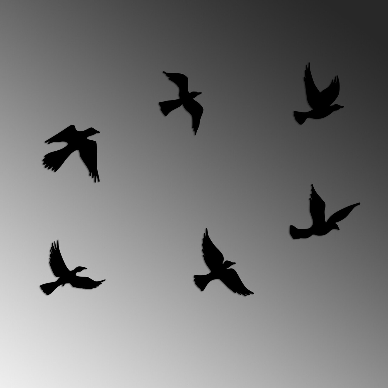Decoratiune de perete, Flying Birds, Dimensiune: 17 x 17 cm (1 bucată), Negru - view 5