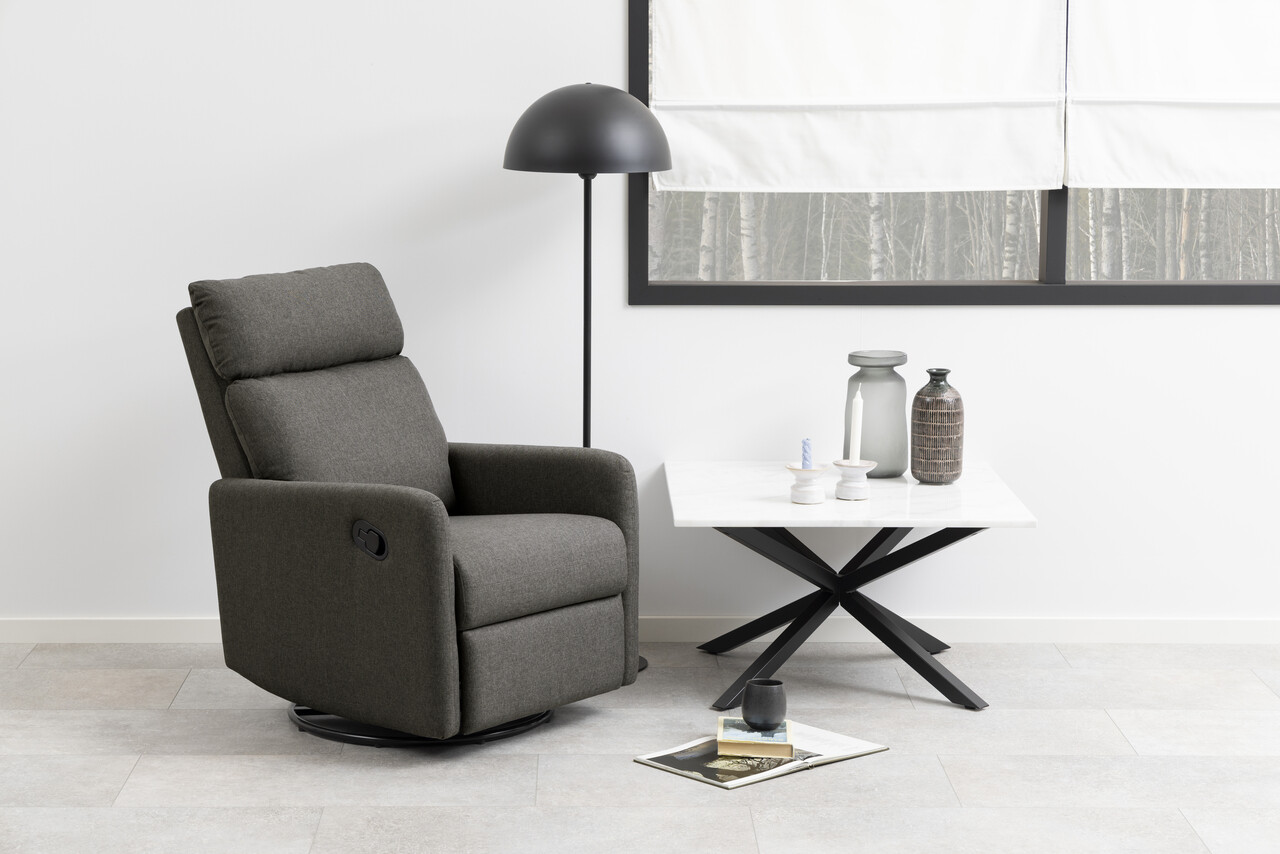 Fotoliu cu recliner Mikkeli, Actona, 67x93.5x99 cm, rotativ, poliester/otel, gri - view 8