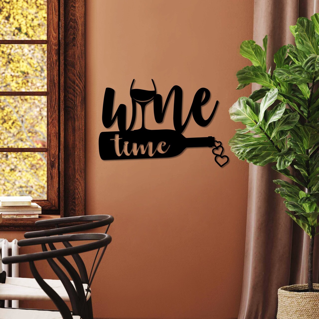 Decoratiune de perete, Wine Time, Dimensiuni: 54 x 37 cm , Negru - view 3