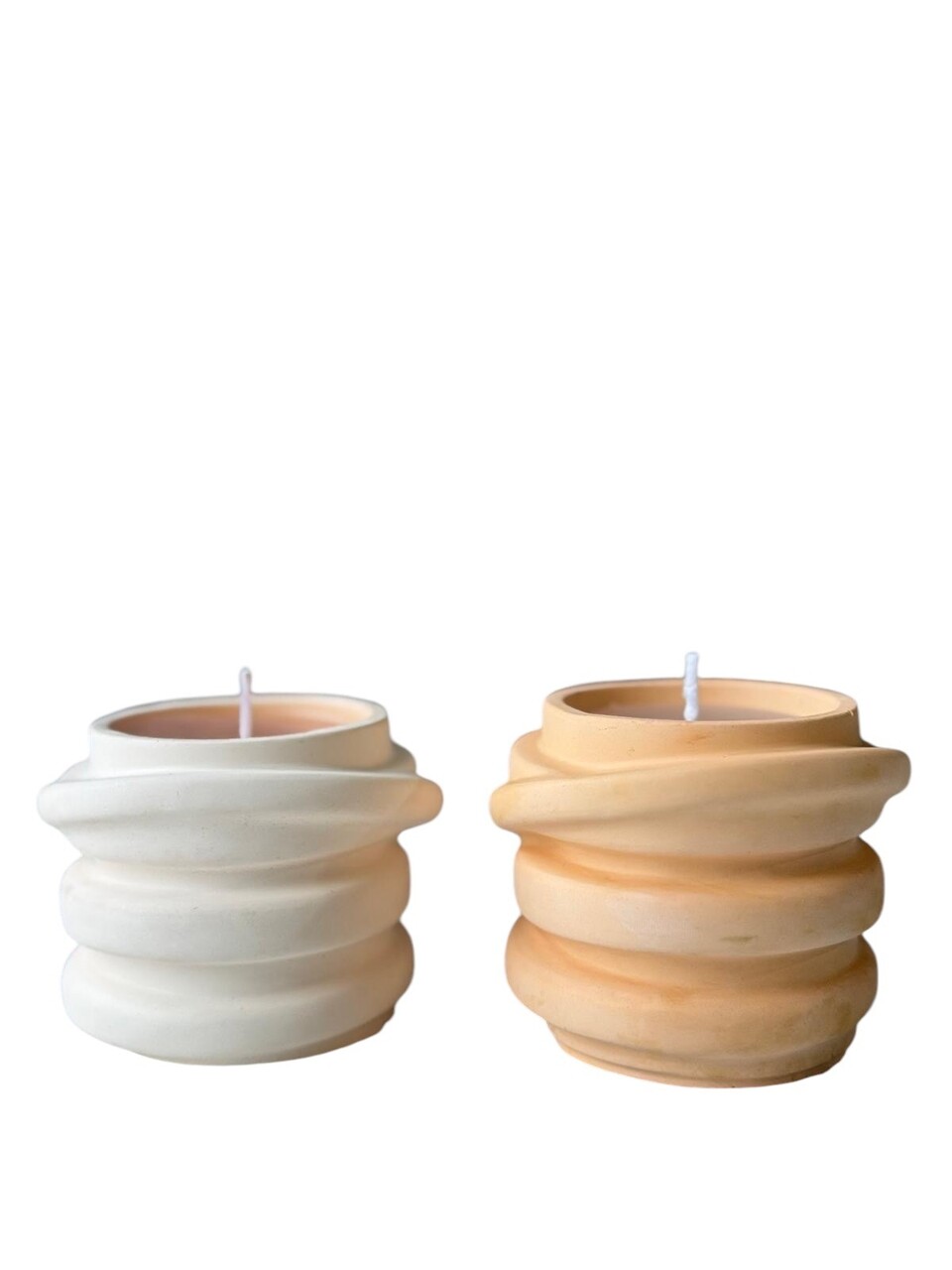 Set de lumanari, Glamour Candle 6TM, Beton, Alb
