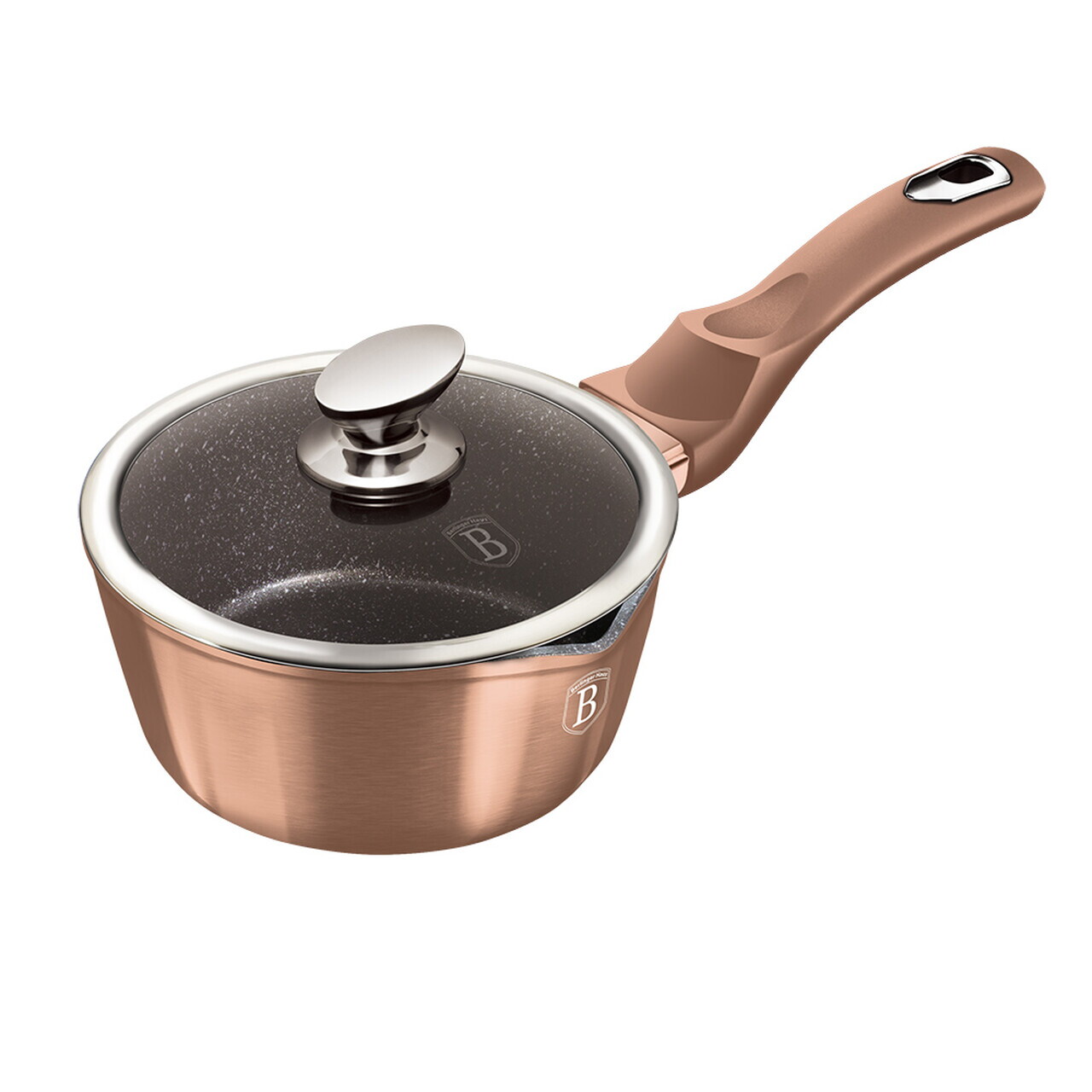 Cratita cu capac Berlinger Haus, Rose Gold, 16 cm, 1.2 L, aluminiu forjat, roz - imagine 7