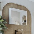 Dulap de baie cu oglindă, Hanah Home, 2200, 75x60x14.2 cm, MDF, Alb