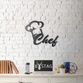 Decoratiune de perete, Chef, Metal, Dimensiune: 32 x 46 cm, Negru