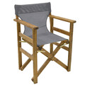 Set mobilier de gradina 3 piese Retto, Pakoworld, masa cu 2 scaune, 70x70x71 cm, lemn masiv de fag/PVC perforat, gri/alb