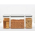 Set 3 recipiente depozitare, Brabantia, Tasty+, 2x1.6 L, 1x3.5 L, plastic, gri deschis