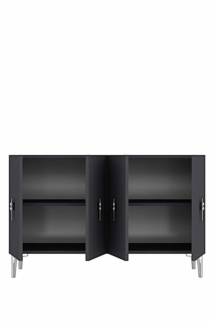 Consola, Hanah Home, Ayshe 120, 120x75x32 cm, Antracit / Argintiu — imaginea 6
