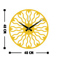 Ceas de perete, Metal Wall Clock 21, Metal, Dimensiune: 48 x 48 cm, Auriu