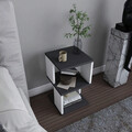 Noptiera, Retricy, Carter, 29.6x29.6x49.4 cm, PAL, Antracit/Alb