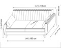 Canapea extensibila cu 3 locuri, Misty, 730MST1203, Cadru: METAL/LEMN, Caramiziu