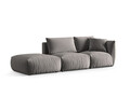 Canapea modulara 3 locuri cotiera stanga, Chris-184, Micadoni Home, 315x100x80 cm, catifea, gri