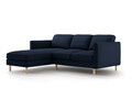 Coltar stanga 3 locuri, Eden, Micadoni, 223x150x90 cm, catifea, albastru inchis