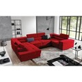 Coltar extensibil dreapta 6 locuri ELTAP, Th-20, Thiago, 342x208x88 cm, lemn/poliester, albastru inchis/gri deschis