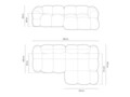 Coltar dreapta 3 locuri, Loretto, Cosmopolitan Design, 250x147x68 cm, tesatura structurata, gri