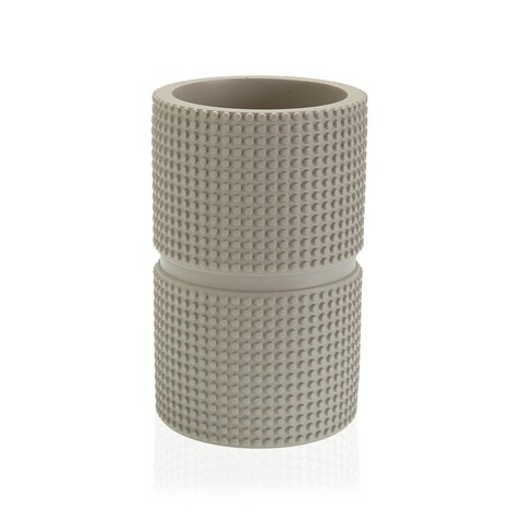 Suport periute si pasta de dinti martina, versa, Ø7.4x11.4 cm, polirasina, bej