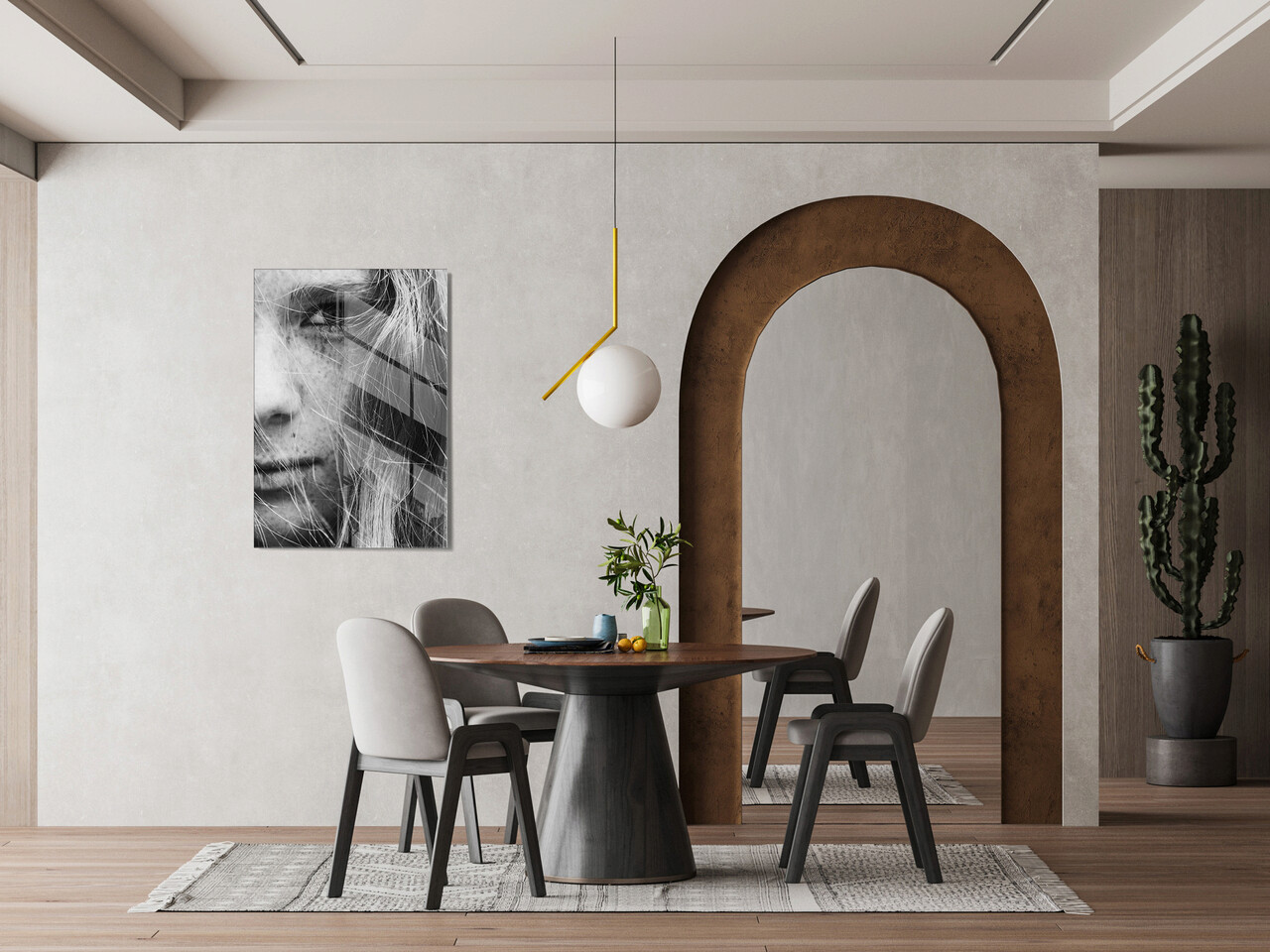 Tablou decorativ, 1261, Sticla temperata, 50 x 70 cm, Multicolor - 1 | YEO