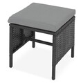 Set mobilier pentru gradina/terasa, Clary, 6 piese, otel/fibre sintetice, negru/gri