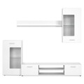 Mobilier living, 4 piese, Shine, 230 x 40 x 190 cm, PAL/MDF, alb lucios