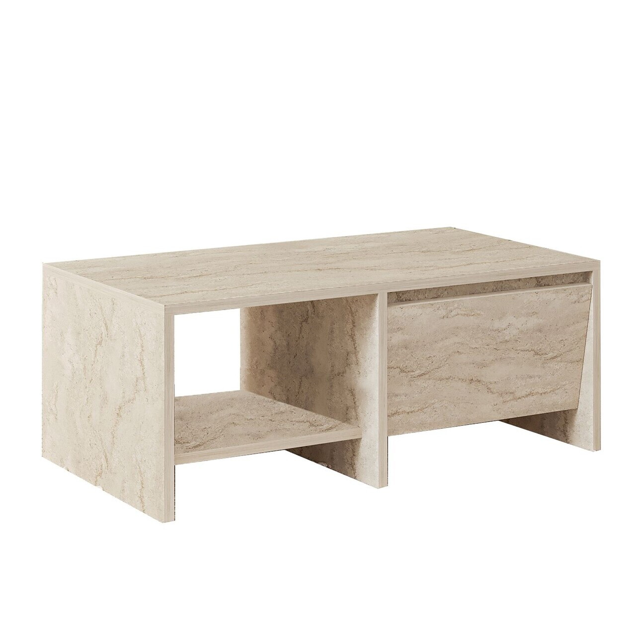 Masuta de cafea, Hanah Home, Laris, 90x35x45 cm, PAL, Travertin — imaginea 5