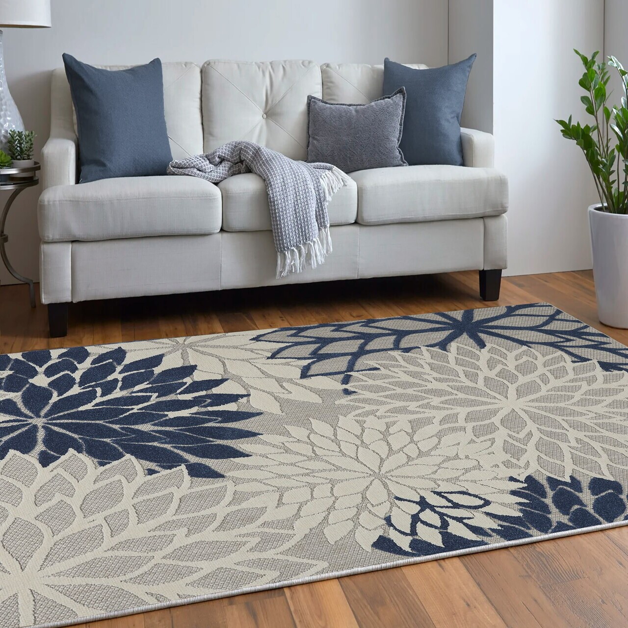 Covor, Woopamuk264, 160x230 cm, Bumbac/Poliester, Albastru navy - view 2