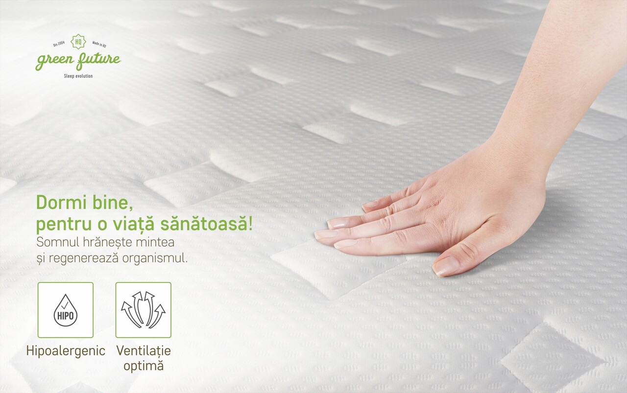 Saltea Ortopedica, Dakota, 140x190x34 cm, Arcuri Pocket, 5 cm spuma Memory, 7 Zone de Confort, fermitate medie - imagine 6