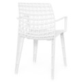 Scaun suprapozabil cu brate, Grig, L.52 l.50 H.80, plastic, alb