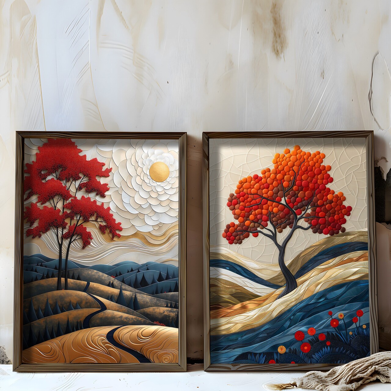 Set 2 tablouri decorative, HUM102, Cadru: 100% MOLID, Multicolor - view 3