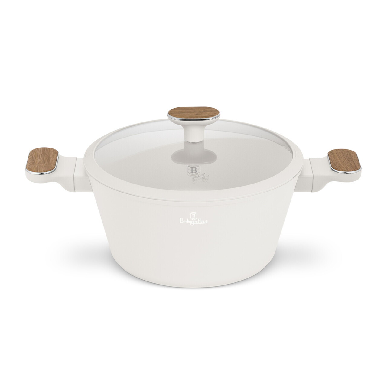 Oala cu capac Berlinger Haus, Sahara Nordic, 24 cm, 4.3 L, aluminiu forjat, crem mat/natur - imagine 4