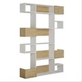 Biblioteca Niho, Decortie, 120x20x171 cm, alb/bej