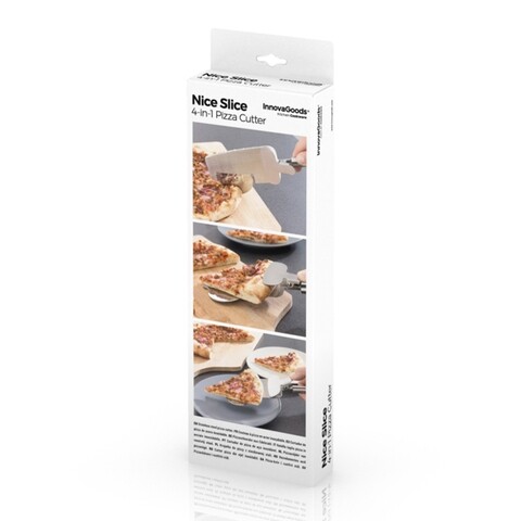 Feliator de pizza 4-in-1 Nice Slice InnovaGoods, 28 x 4 x 9 cm, inox