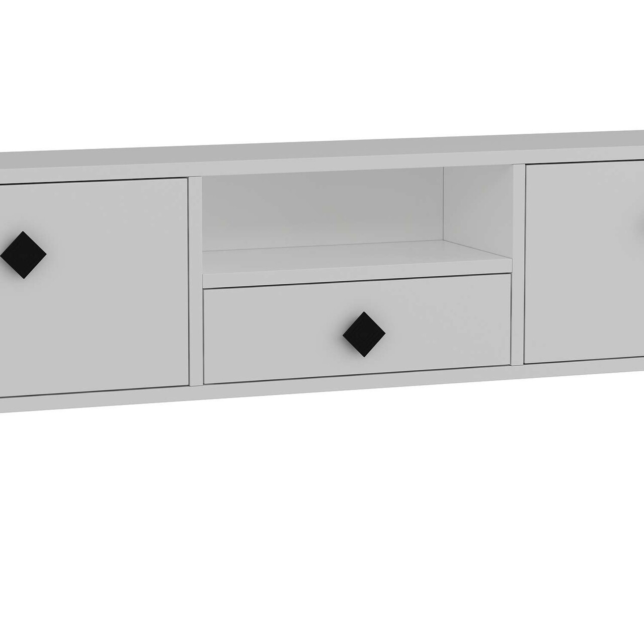 Comoda TV, Hanah Home, 1305-DROP-1, 140x30x30 cm, PAL , Alb/Negru - view 6