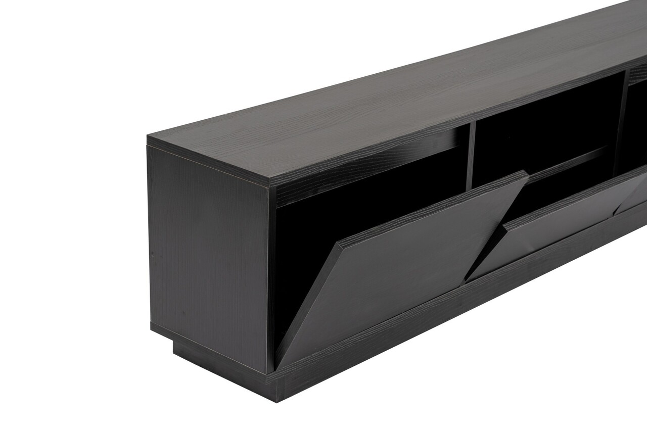 Comoda TV, Nordure, Vanguard, 160x42x29 cm, PAL, Negru