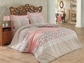 Lenjerie de pat dubla King Size, Cotton Box, Megan Beige, 4 piese, 100% bumbac ranforce, multicolor