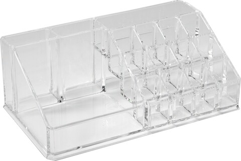 Organizator pentru cosmetice Compactor, 16 compartimente, transparent