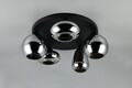 Plafoniera Lumina, TRIO, 50x24.5 cm, 10W, 5x E14, metal, negru mat/argintiu